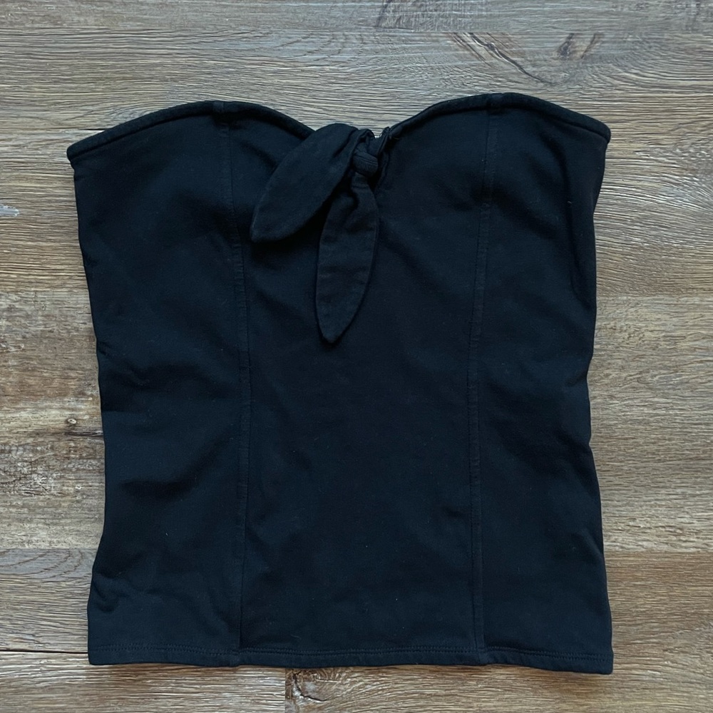 Express One Eleven Knot Front Tube Top in Black